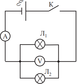 Если в изображенной на рисунке цепи одна из лампочек перегорит то показание амперметра
