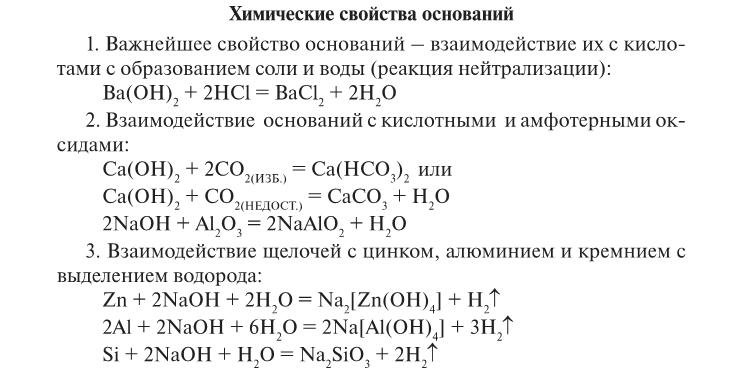 ЕГЭ - химия: Характерные химические свойства оснований, амфотерных ...